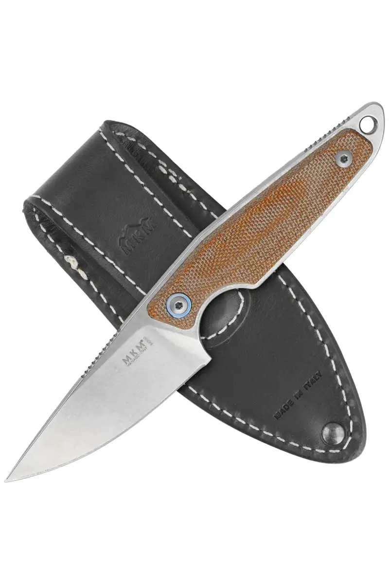 Nóż MKM Makro 1 Natural Canvas Micarta, Stonewashed by Jesper Voxnæs (MKMA01-NC)
