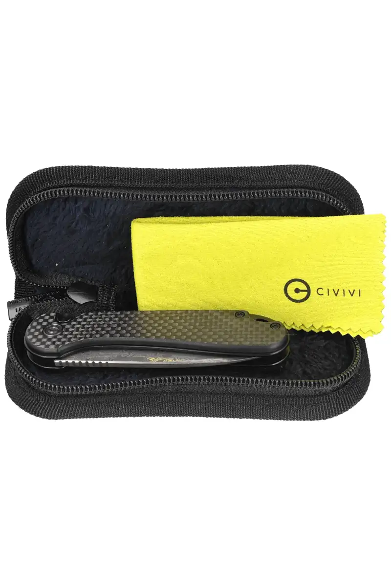 Nóż składany Civivi Button Lock Elementum II Carbon Fiber / Black G10, Damascus (C18062PB-DS1)