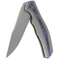Nóż składany WE Knife Zonda Gray Hand Rubbed Titanium / Marble Carbon Fiber, Gray Hand Rubbed CPM 20CV by Kellen Bogardus (WE220