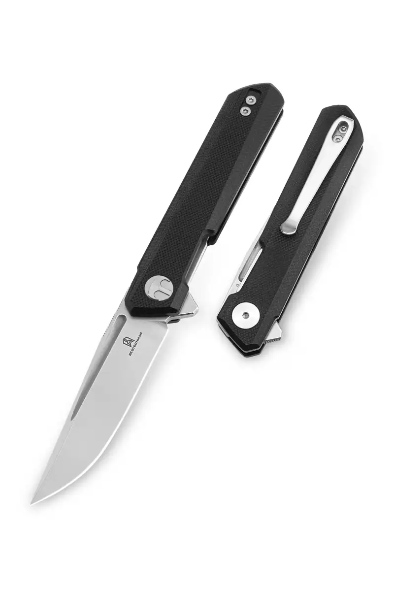 Nóż Bestechman Mini Dundee Black G10, Stonewashed / Satin D2 by Ostap Hel (BMK03A)