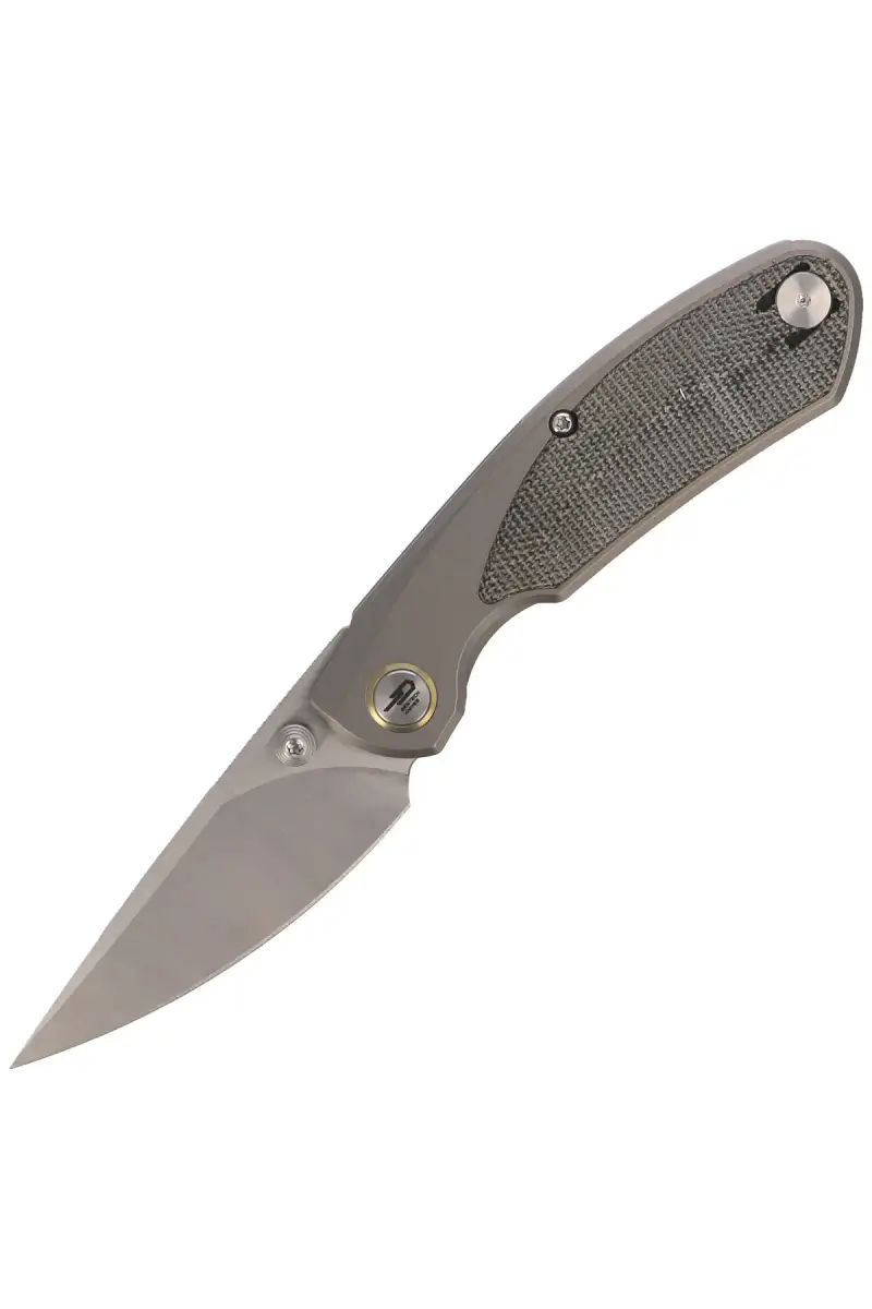 Nóż składany Bestech Lito Titanium / Black Canvas Micarta, Satin M390 by Ostap Hel (BT2307A)