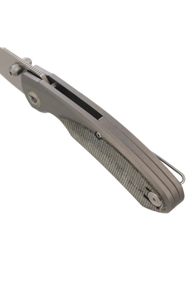 Nóż składany Bestech Lito Titanium / Black Canvas Micarta, Satin M390 by Ostap Hel (BT2307A)