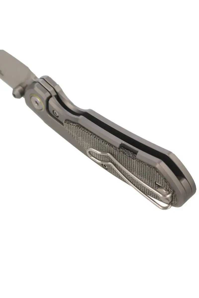 Nóż składany Bestech Lito Titanium / Black Canvas Micarta, Satin M390 by Ostap Hel (BT2307A)