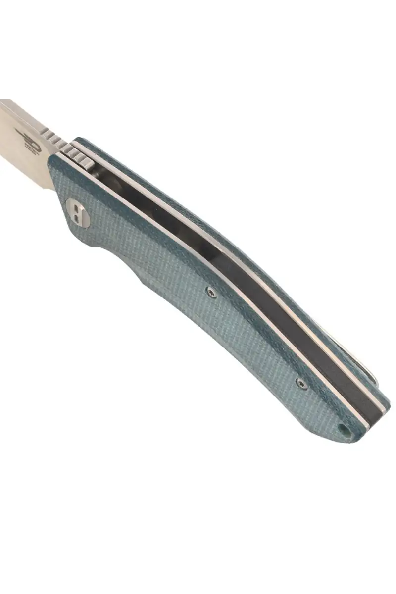 Nóż składany Bestech Cubis Blue Micarta, Stonewashed/Satin D2 (BG42C)