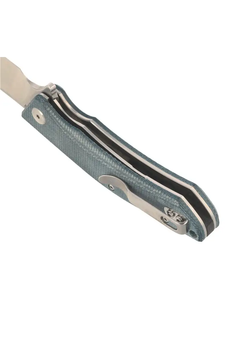 Nóż składany Bestech Cubis Blue Micarta, Stonewashed/Satin D2 (BG42C)