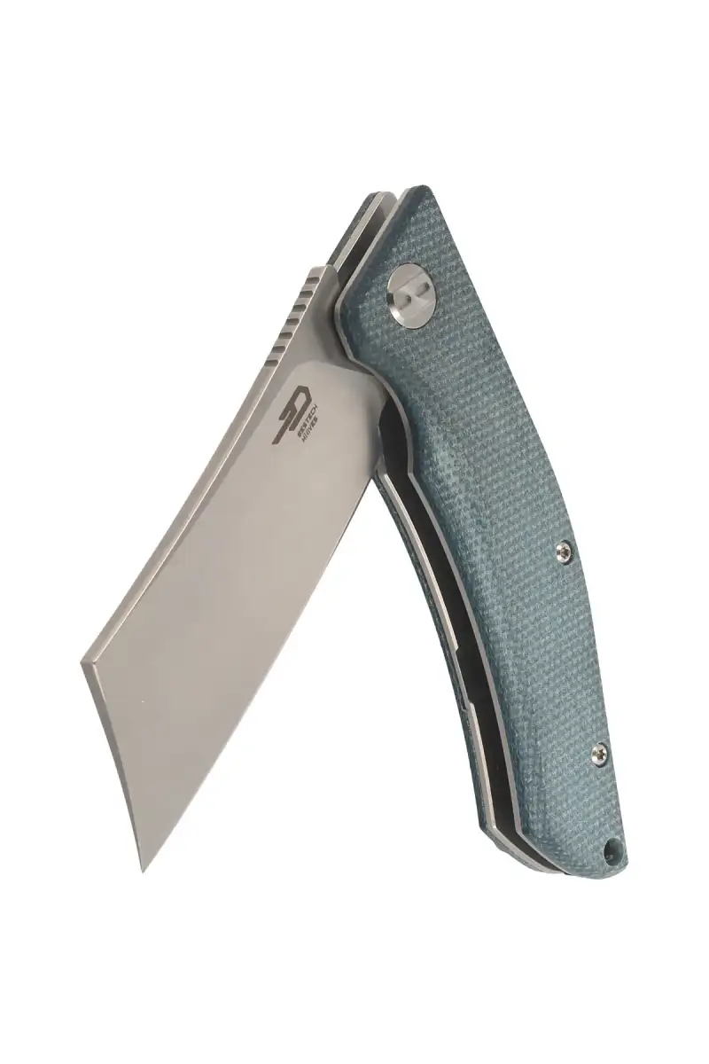 Nóż składany Bestech Cubis Blue Micarta, Stonewashed/Satin D2 (BG42C)