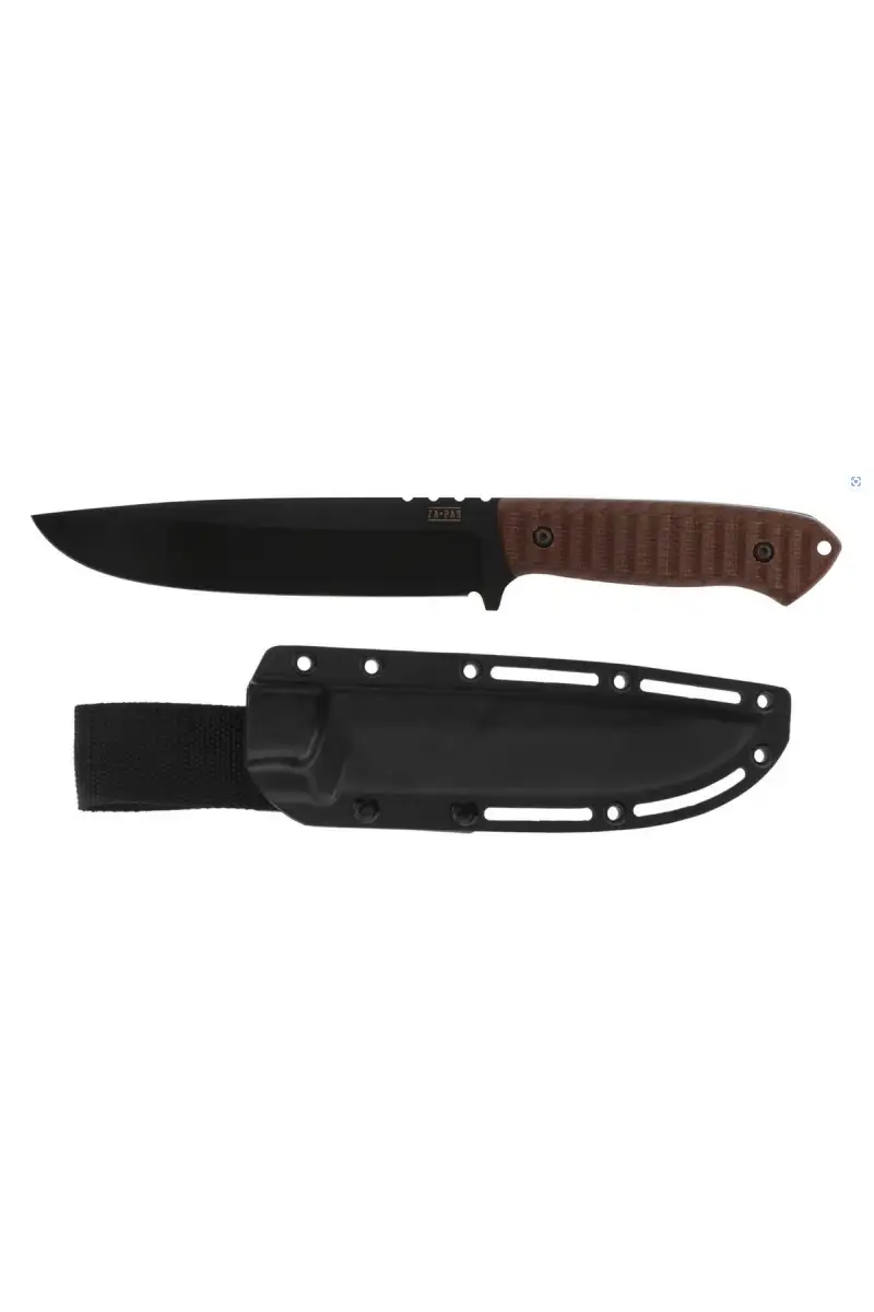 Nóż Za-Pas Expendable Brown Toxic Micarta, Black Cerakote NMV (EXT-CE-M-BR)