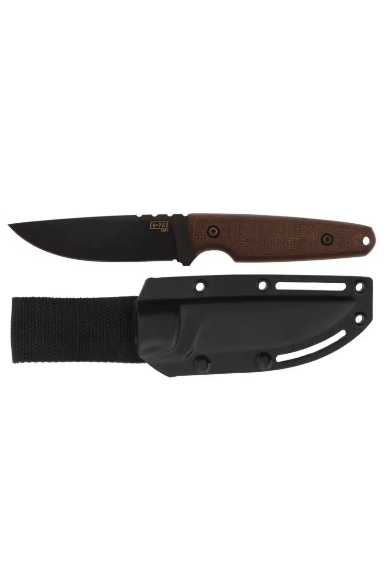 Nóż Za-Pas Handie Brown Micarta, Black Cerakote NMV (HAN-CE-M-BR)