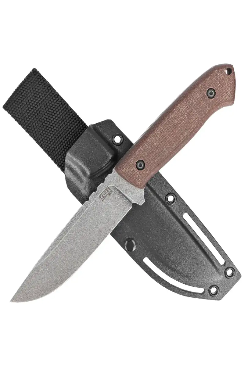 Nóż Za-Pas Ultra Outdoor Brown Micarta, Acid Stonewashed NMV (UO-ST-M-BR)