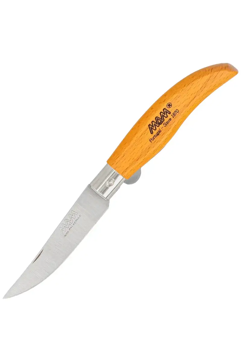 Nóż składany MAM Iberica z blokadą, Orange Beech Wood, Steel HD (2011-OR)