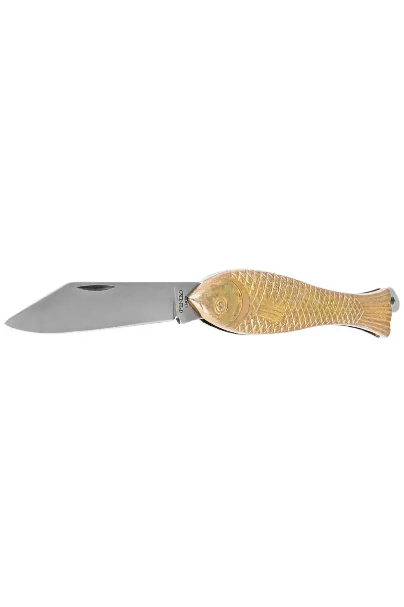 Nóż składany Mikov Fishlet 130 Gold, Stonewashed 420 (130-NZn-1/ZL STONEWASHED)