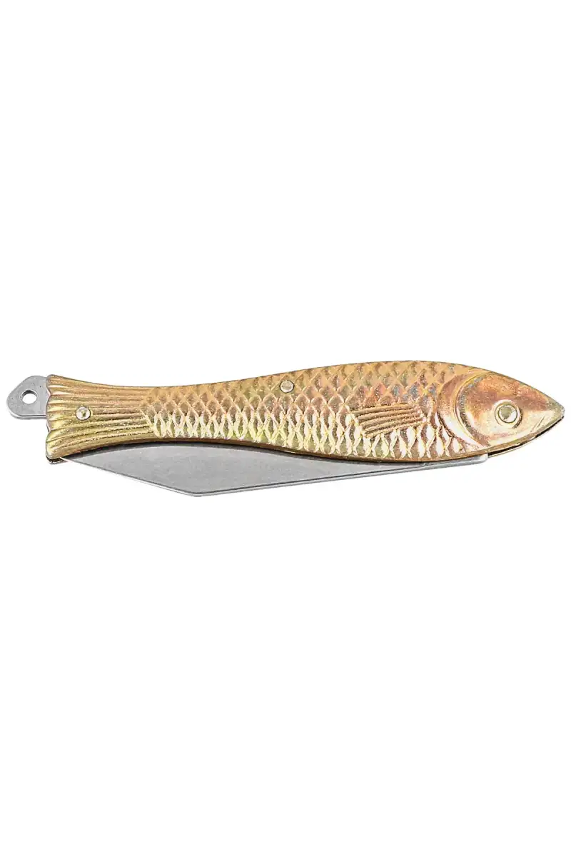 Nóż składany Mikov Fishlet 130 Gold, Stonewashed 420 (130-NZn-1/ZL STONEWASHED)