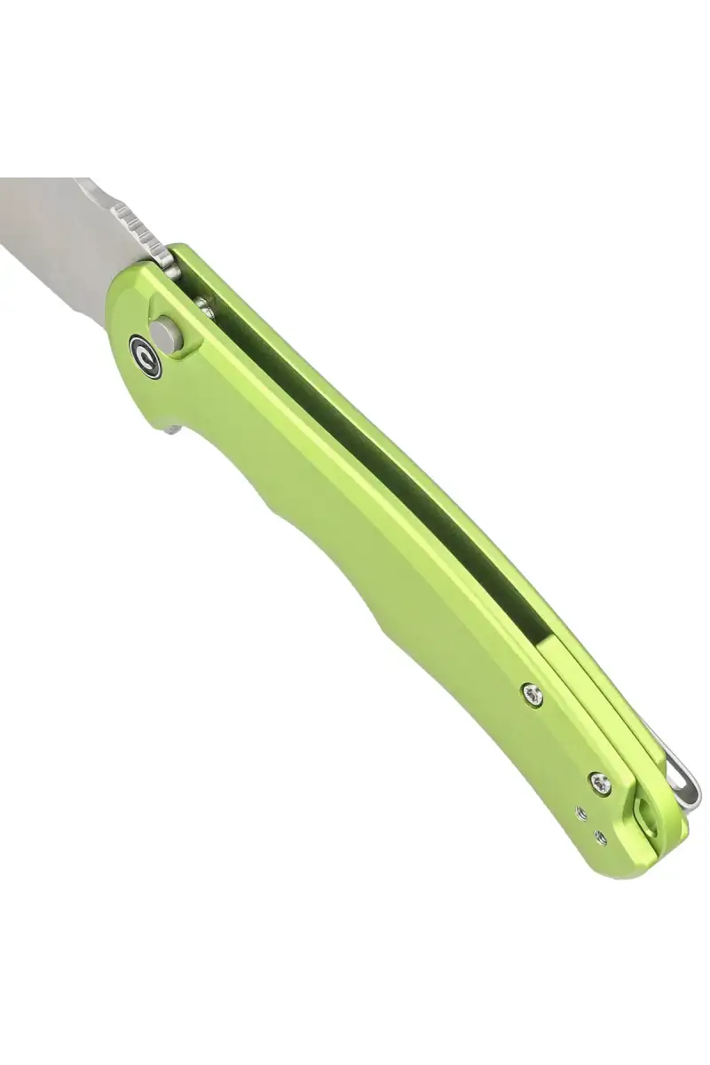 Nóż składany Civivi Button Lock Praxis Lime Green Aluminium, Satin Nitro-V (C18026E-3)