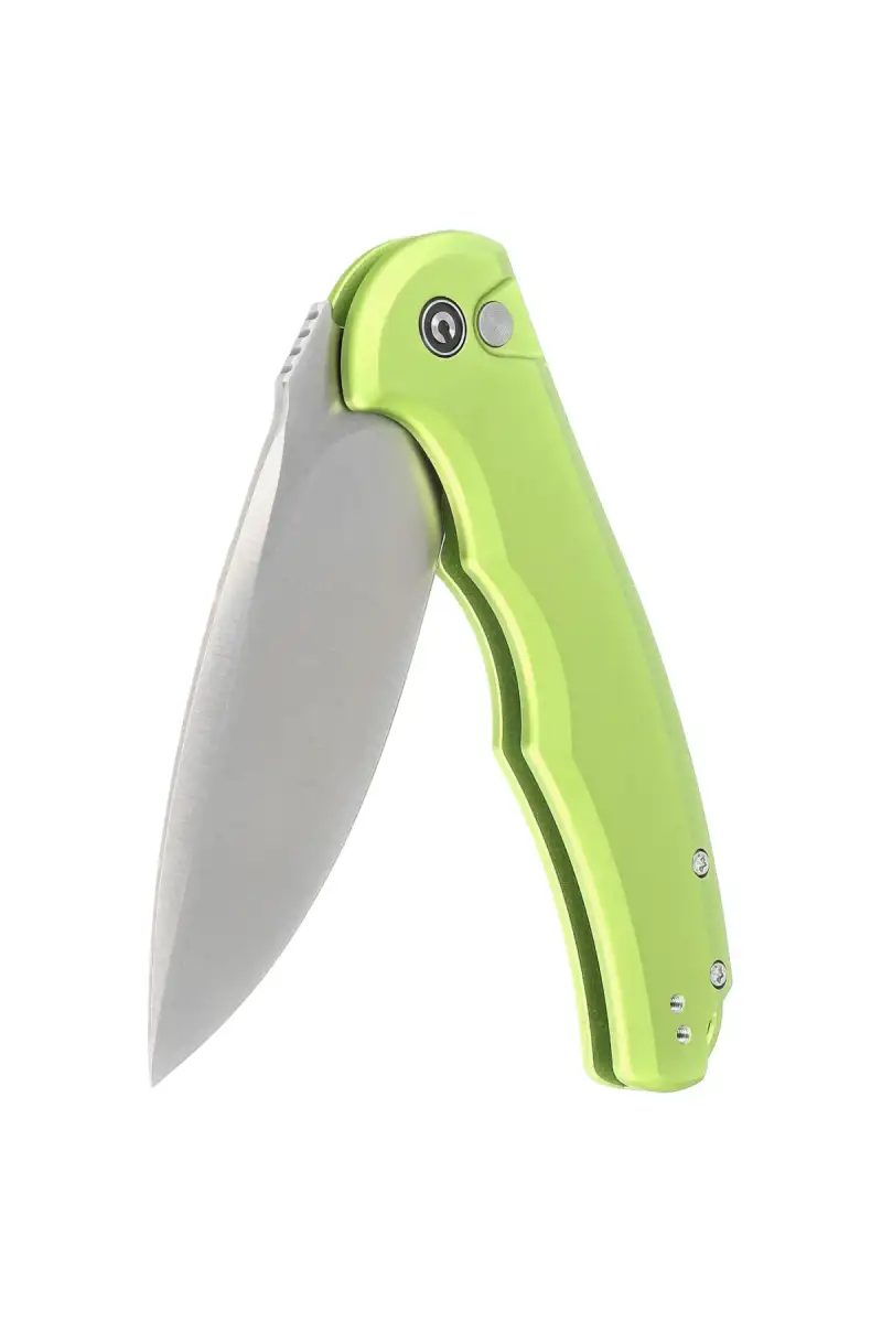Nóż składany Civivi Button Lock Praxis Lime Green Aluminium, Satin Nitro-V (C18026E-3)