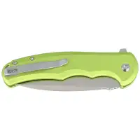 Nóż składany Civivi Button Lock Praxis Lime Green Aluminium, Satin Nitro-V (C18026E-3)