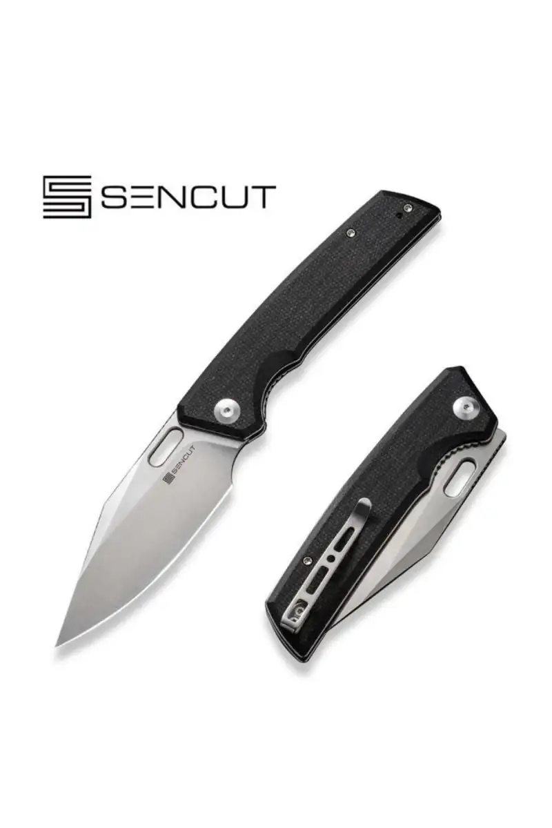 Nóż składany Sencut GlideStrike Black Canvas Micarta, Satin 9Cr18MoV (S23018-4)