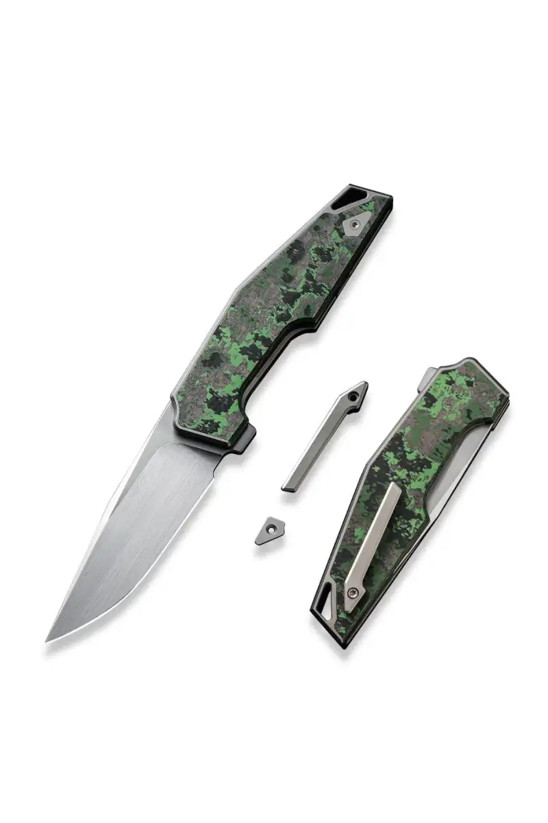Nóż składany WE Knife OAO (One And Only) Gray Titanium/Jungle Wear Fat Carbon, Hand Rubbed Satin CPM 20CV by Tashi Bharucha (WE2