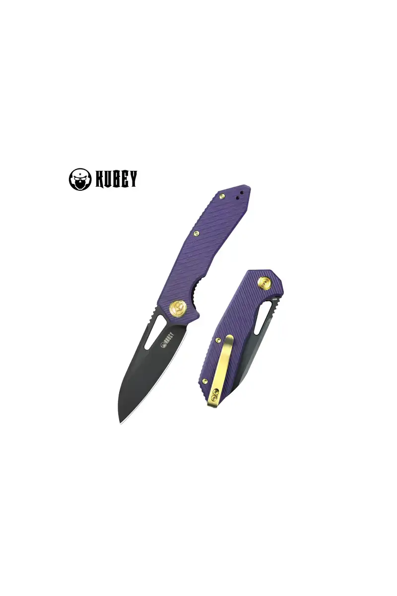 Nóż składany Kubey Vagrant Purple G10, Black Stonewashed M390 by Maksim Tkachuk (KB291W)