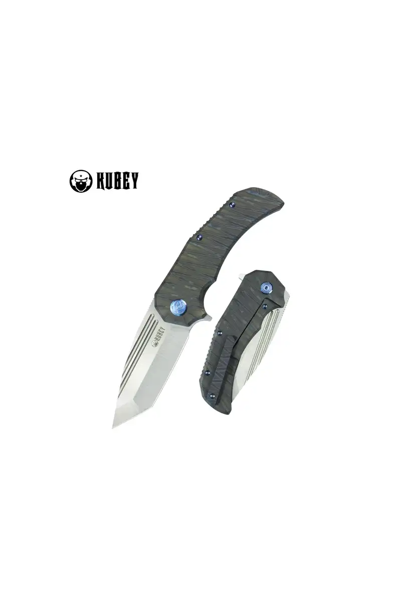 Nóż składany Kubey Bravo One Tanto Flame Titanium, Satin M390 by Mikkel Willumsen (KB366B)