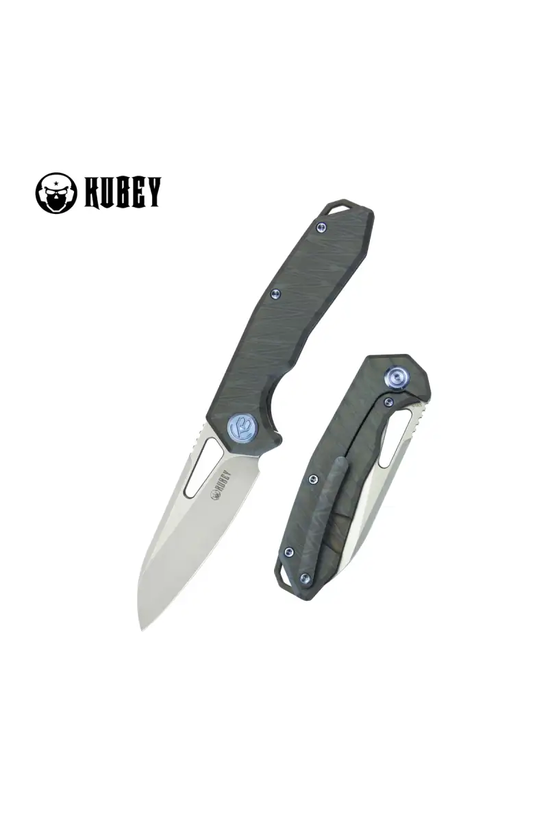 Nóż składany Kubey Vagrant Flame Titanium, Bead Blasted CPM S35V by Maksim Tkachuk (KB284E)
