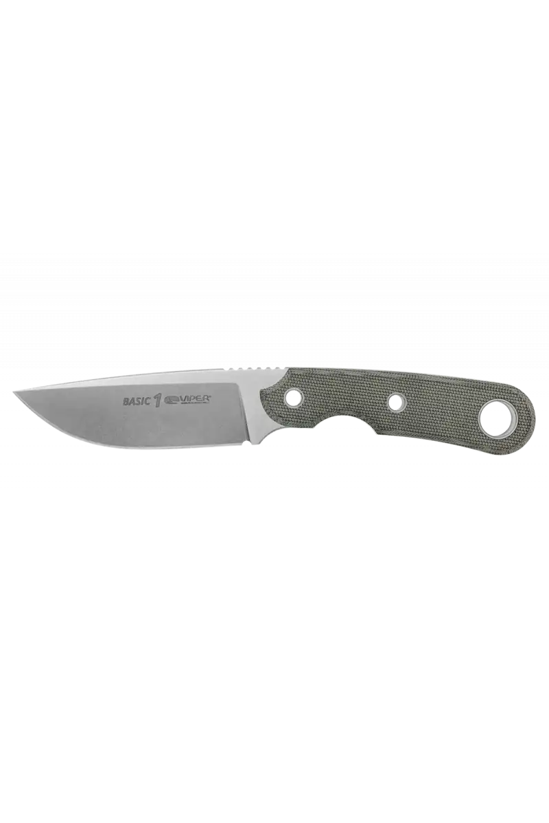 Nóż Viper Basic1 Green Canvas Micarta, Stonewashed D2 by Tommaso Rumici (VT4028CG)
