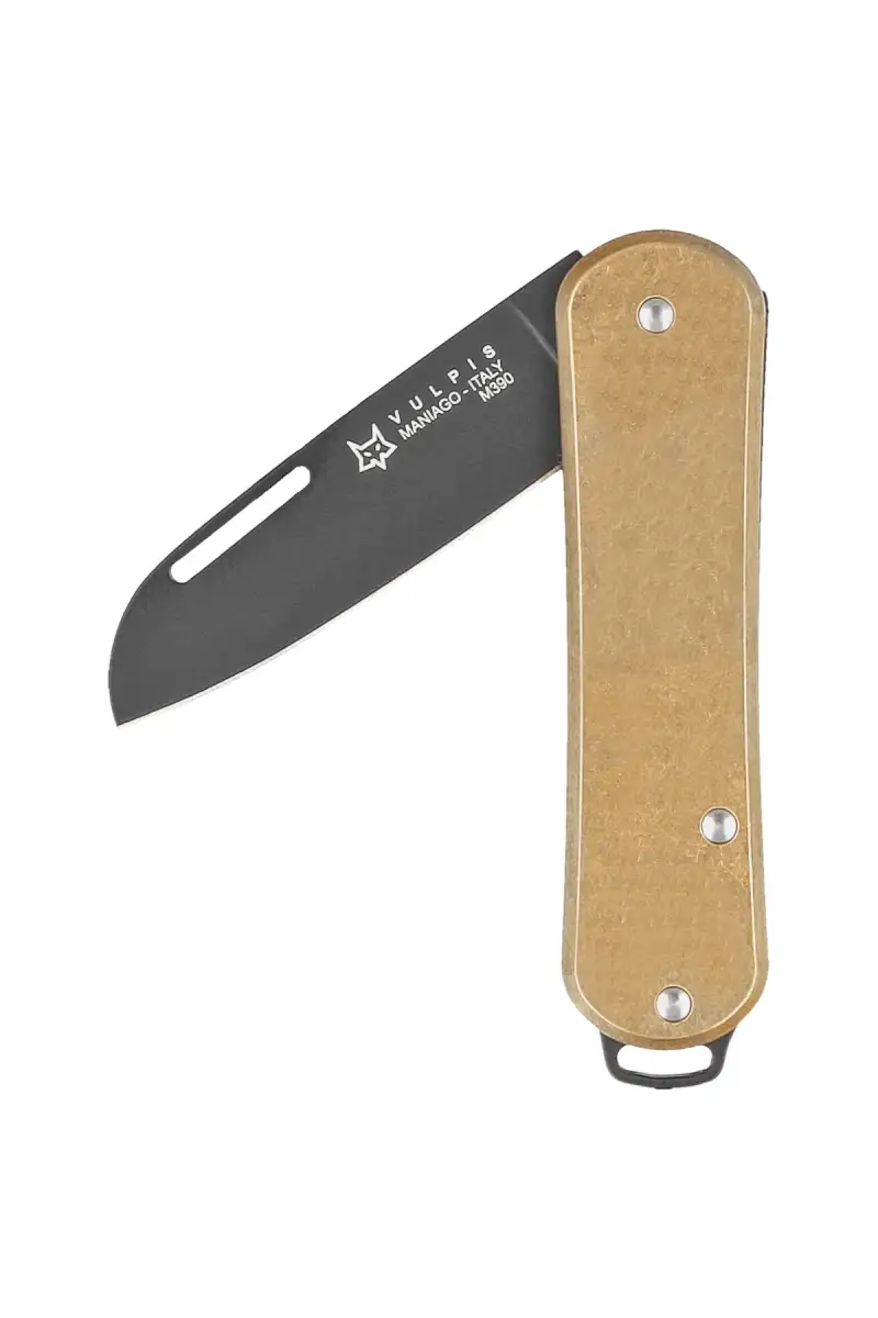 Scyzoryk Fox Vulpis Brass, Black Top Shield M390 (FX-VP108 OTB)