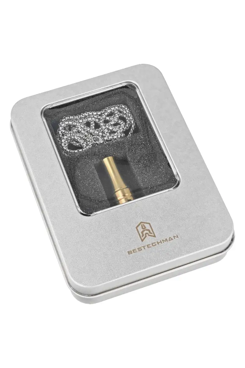 Gwizdek sygnalizacyjny Bestech Whistle Gold Titanium z łańcuszkiem (BM02C)