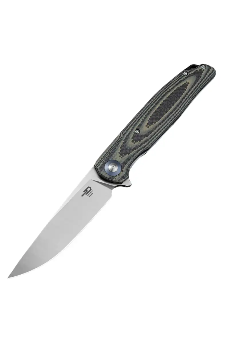 Nóż składany Bestech Ascot Beige Carbon Fiber/G10, Satin D2 (BG19B)