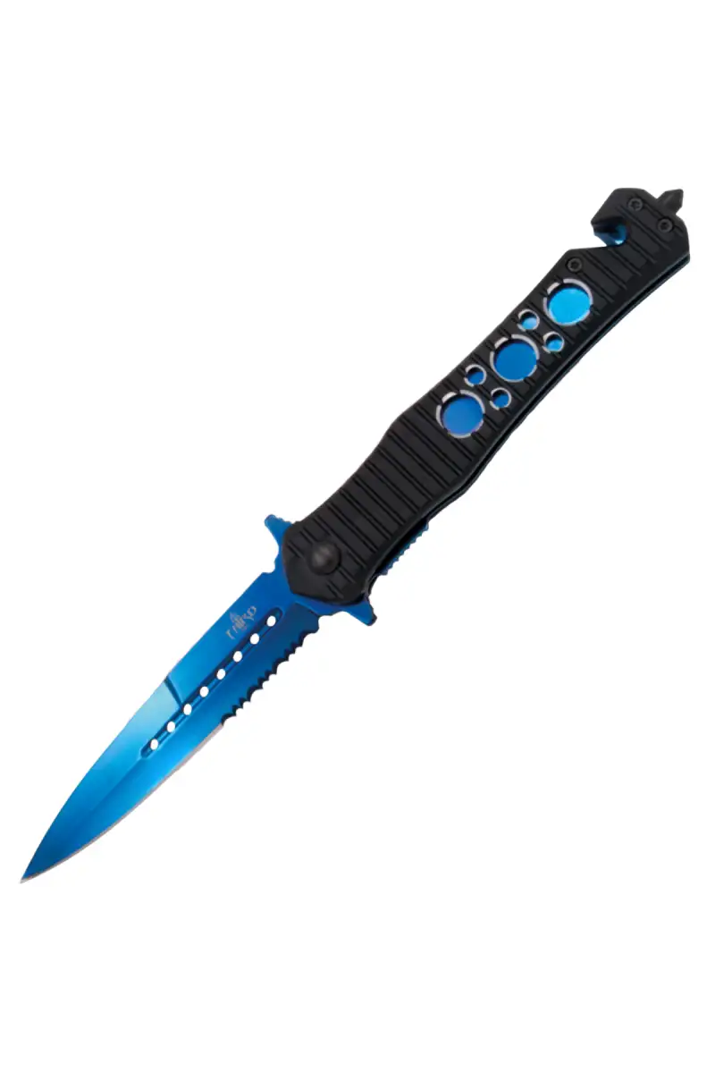 Nóż składany ratowniczy Third Decor Habitat Blue Titanium Aluminium, Blue Titanium 420 (TH-H0815A)