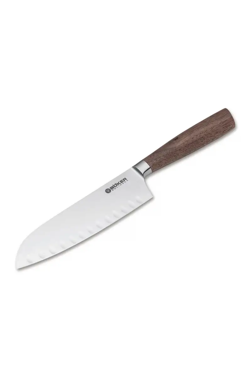Nóż Santoku Boker Solingen Core Walnut, Kulle