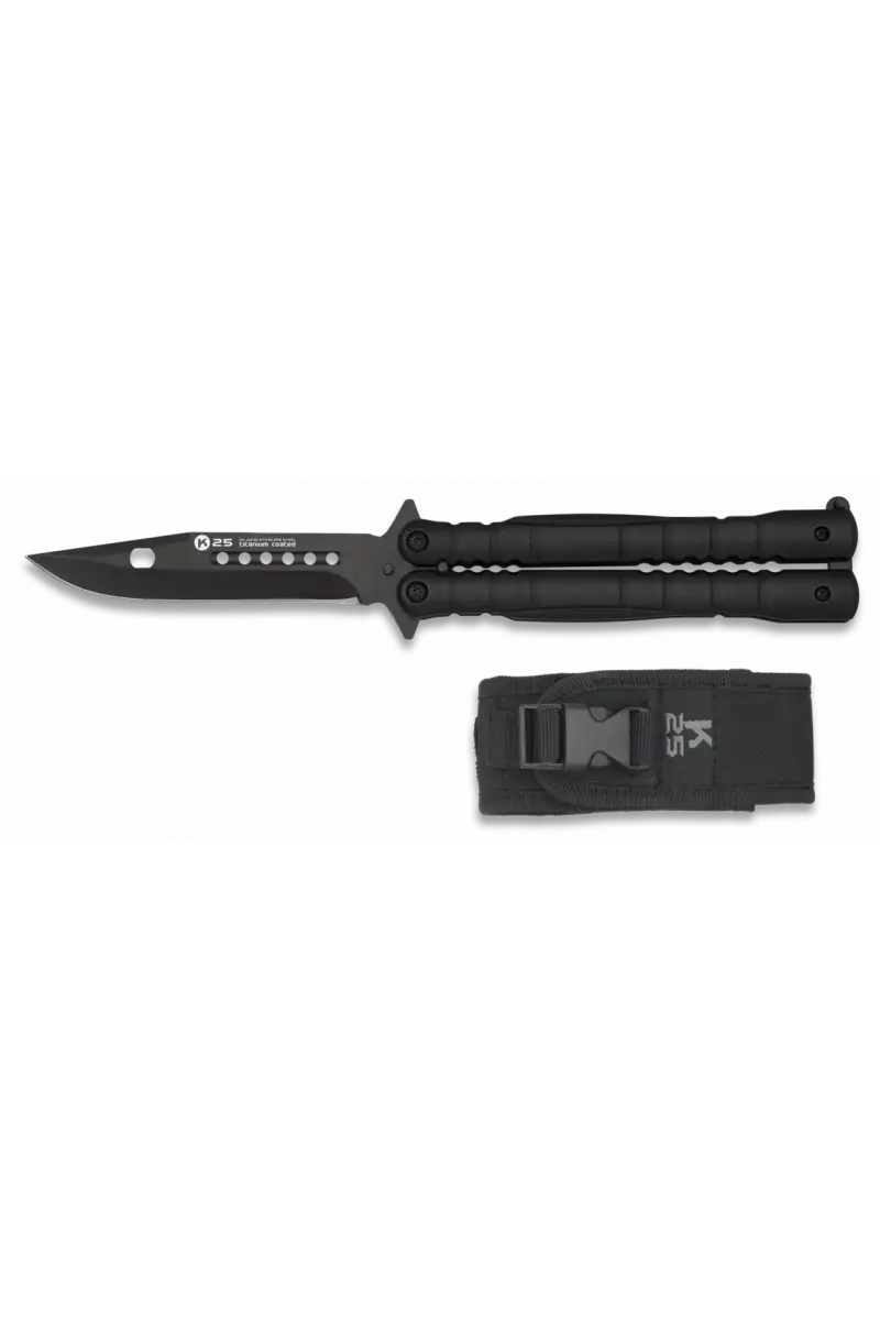 Nóż motylek K25 02131 Balisong Black