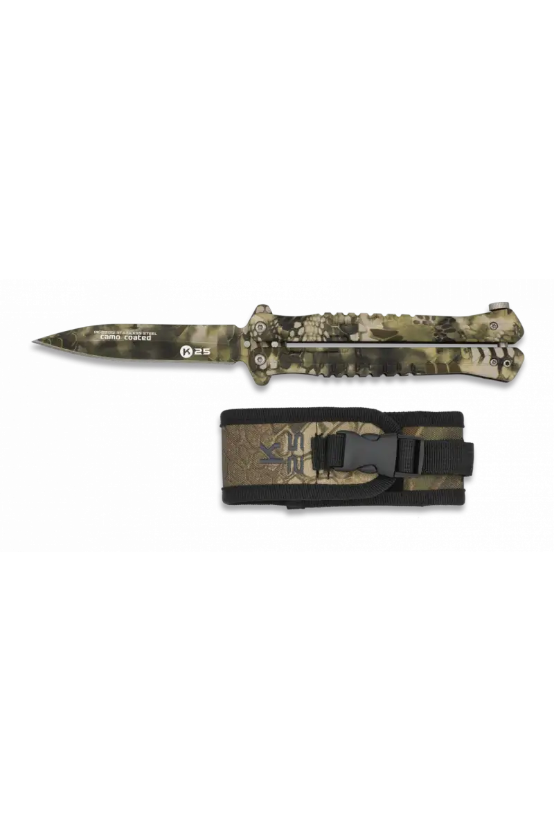 Nóż motylek K25 02132 Balisong Sand Phyton