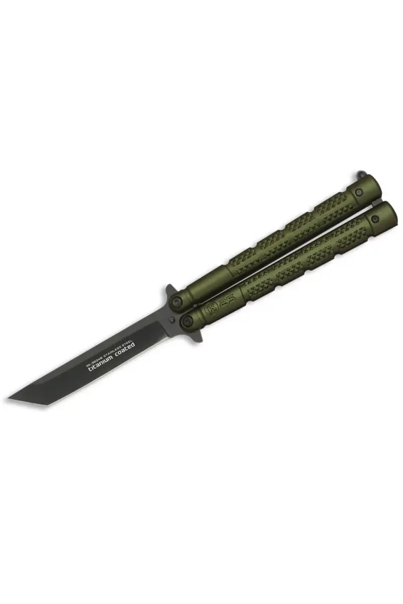 Nóż motylek K25 36249 Balisong Green