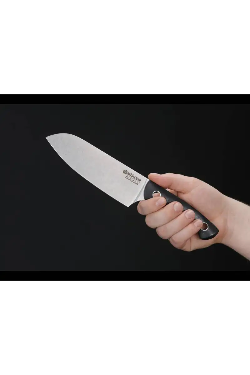 Nóż Santoku Boker Solingen Saga G10 Stonewash