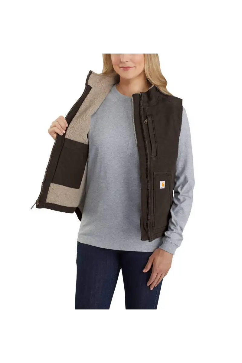 Damska Kamizelka Carhartt Sherpa Lined Mock DBrown