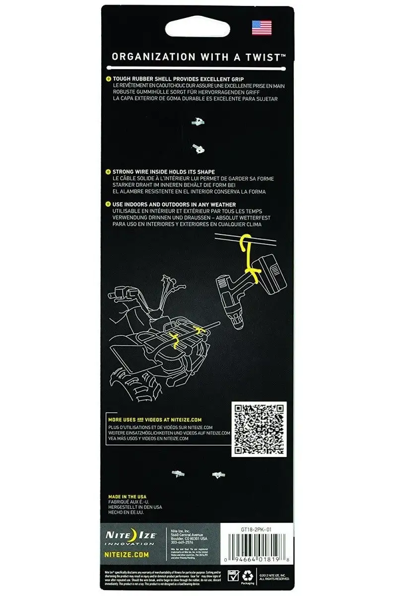 Elastyczna Opaska Nite Ize Gear Tie 18" 2Pack BLK
