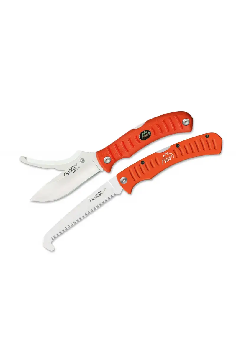 Nóż Outdoor Edge Flip n' Blaze + piła Combo Orange