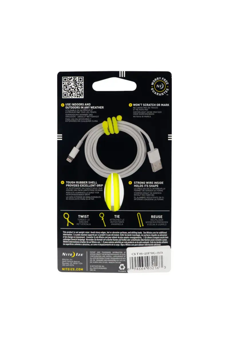 Elastyczna Opaska Nite Ize Gear Tie 6" 2P Yellow