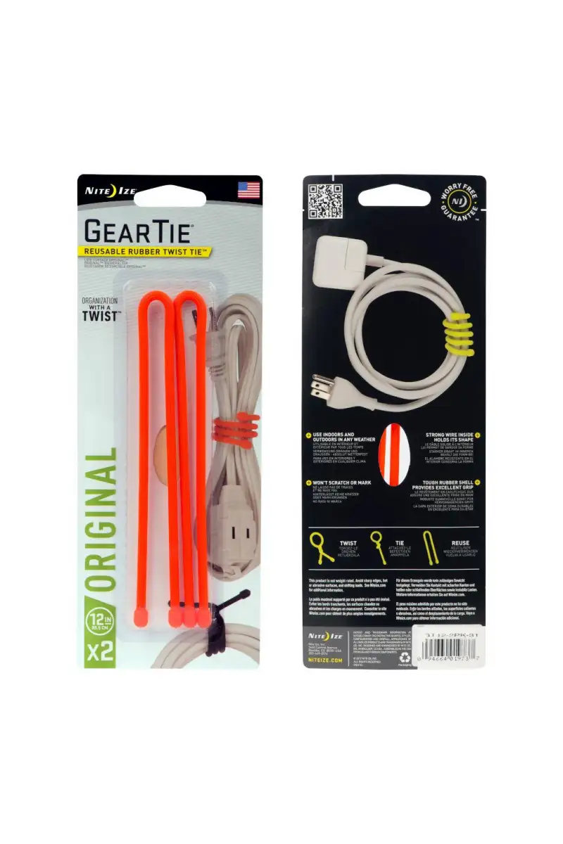 Elastyczna Opaska Nite Ize Gear Tie 12 2P Orange