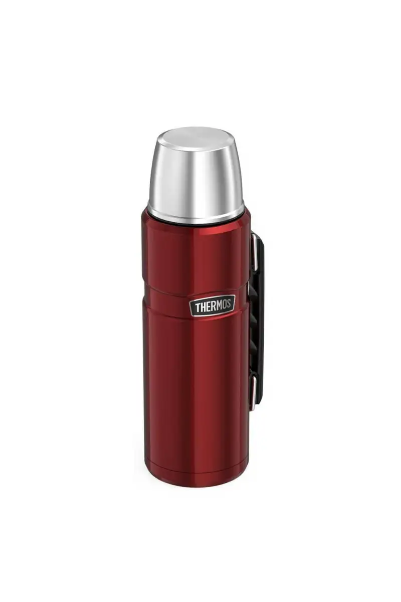 Termos z uchwytem na napoje – czerwony