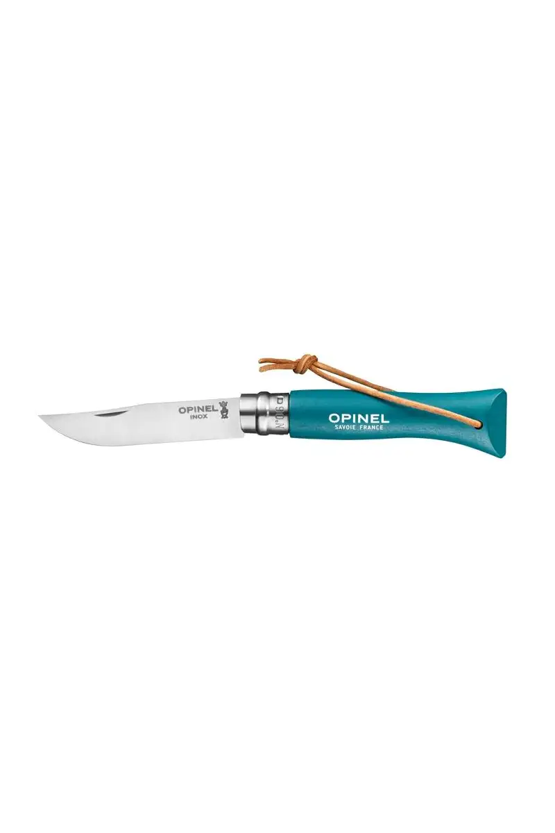 Opinel Nóż Colorama 06 Turquoise rzemień