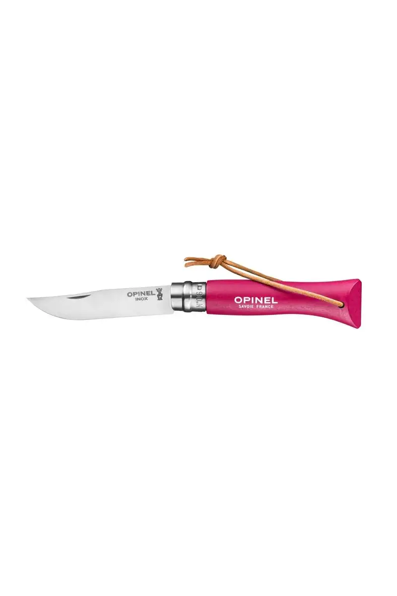 Opinel Nóż Colorama 06 Strawberry rzemień