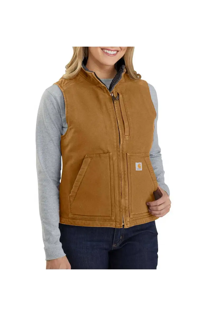 Damska Kamizelka Carhartt Sherpa Lined Mock Brown