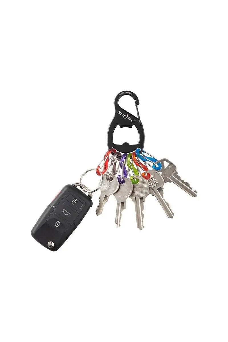 Karabinek z otwieraczem Nite Ize KeyRack Czarny