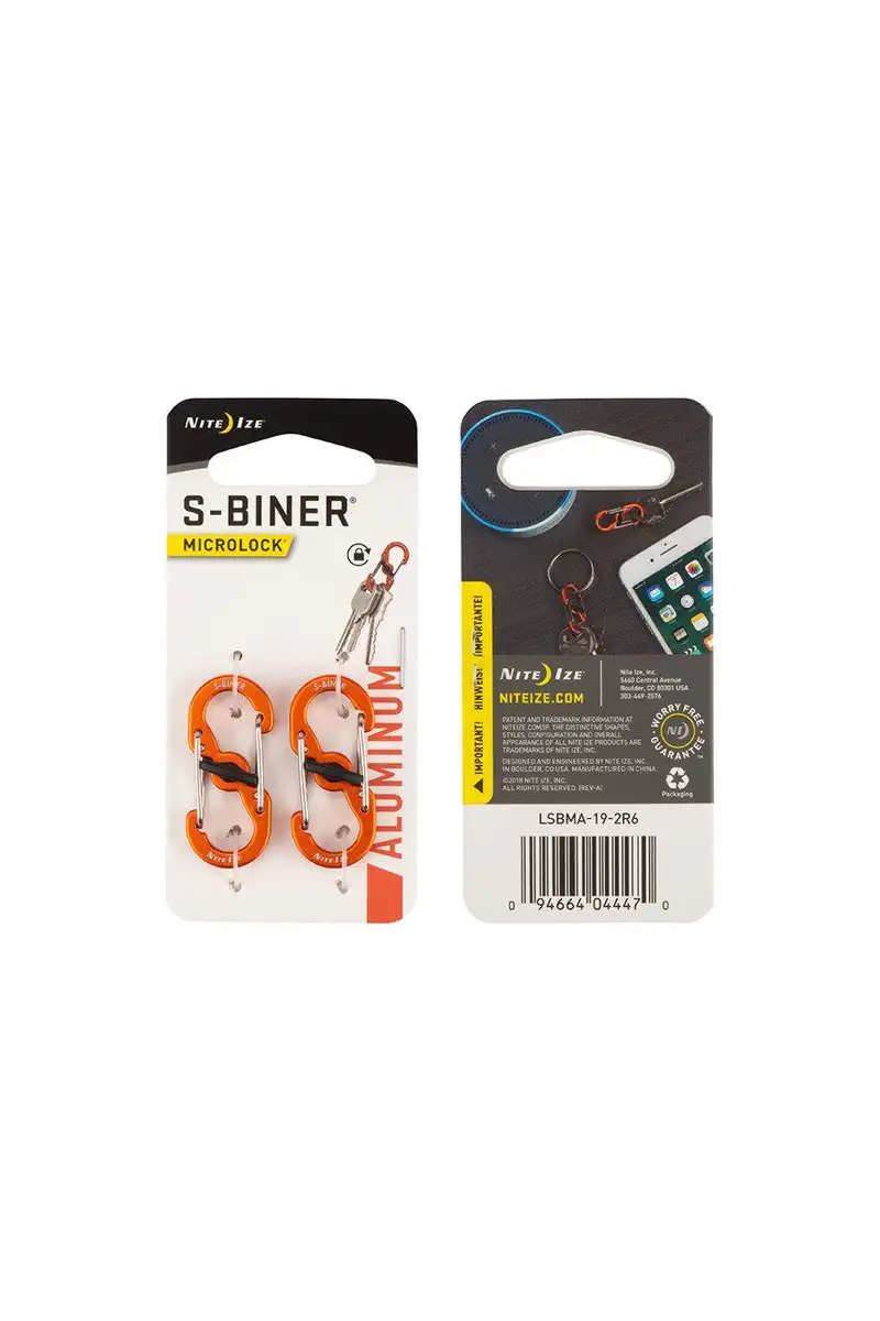 Karabinek Nite Ize S-Biner MicroLock Alu Pomarańcz