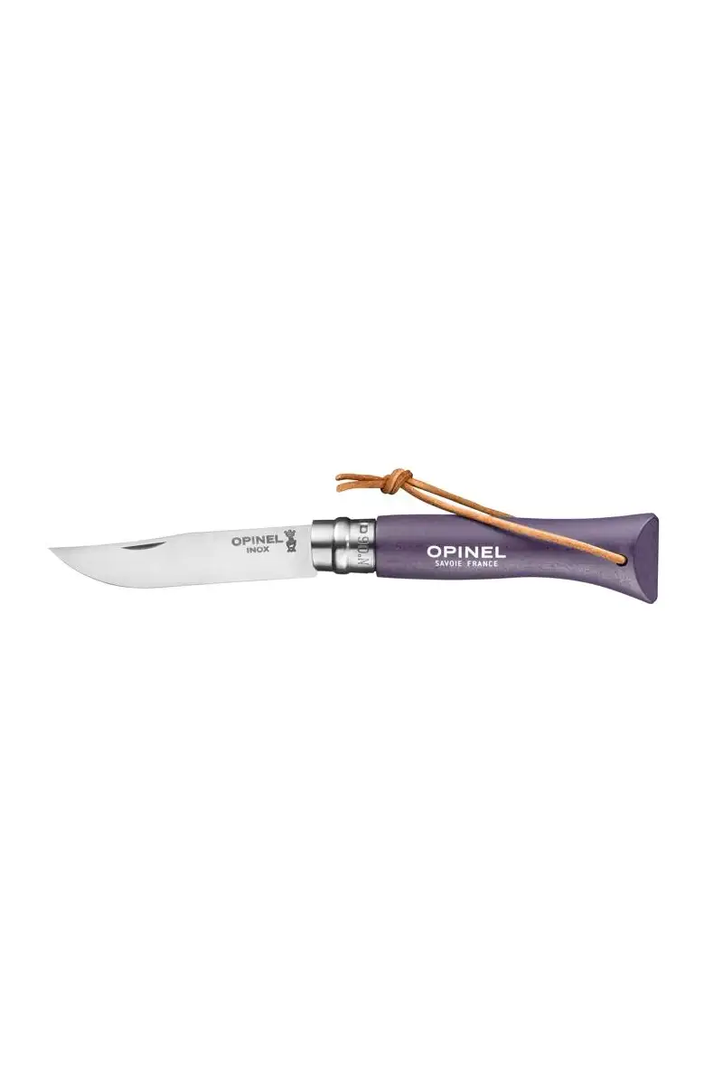 Opinel Nóż Colorama 06 Violet rzemień