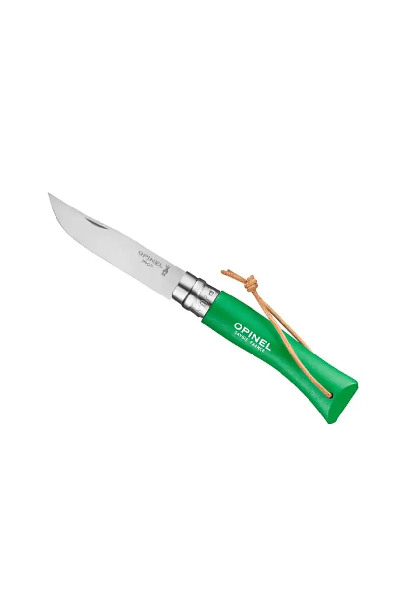 Opinel Nóż Colorama 07 Green rzemień