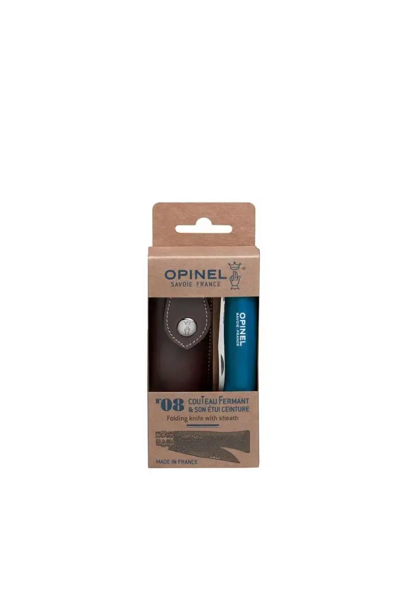 Opinel Nóż Colorama 08 Blue+ rzemień+ etui