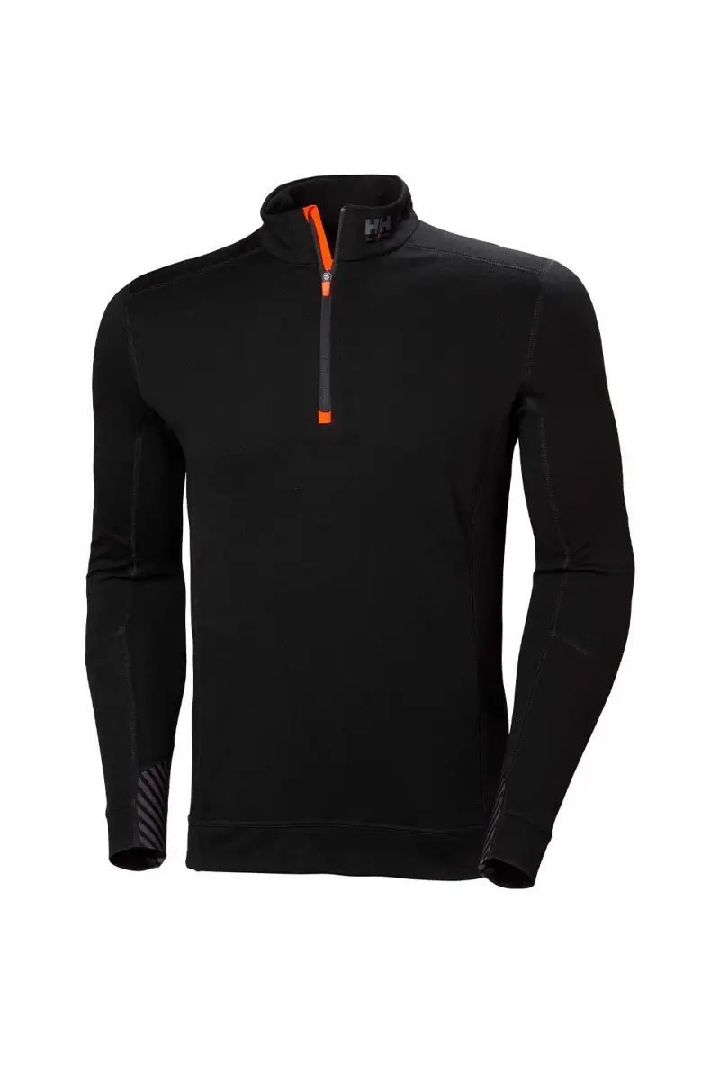 Koszulka termo Helly Hansen Lifa Merino Zip Black