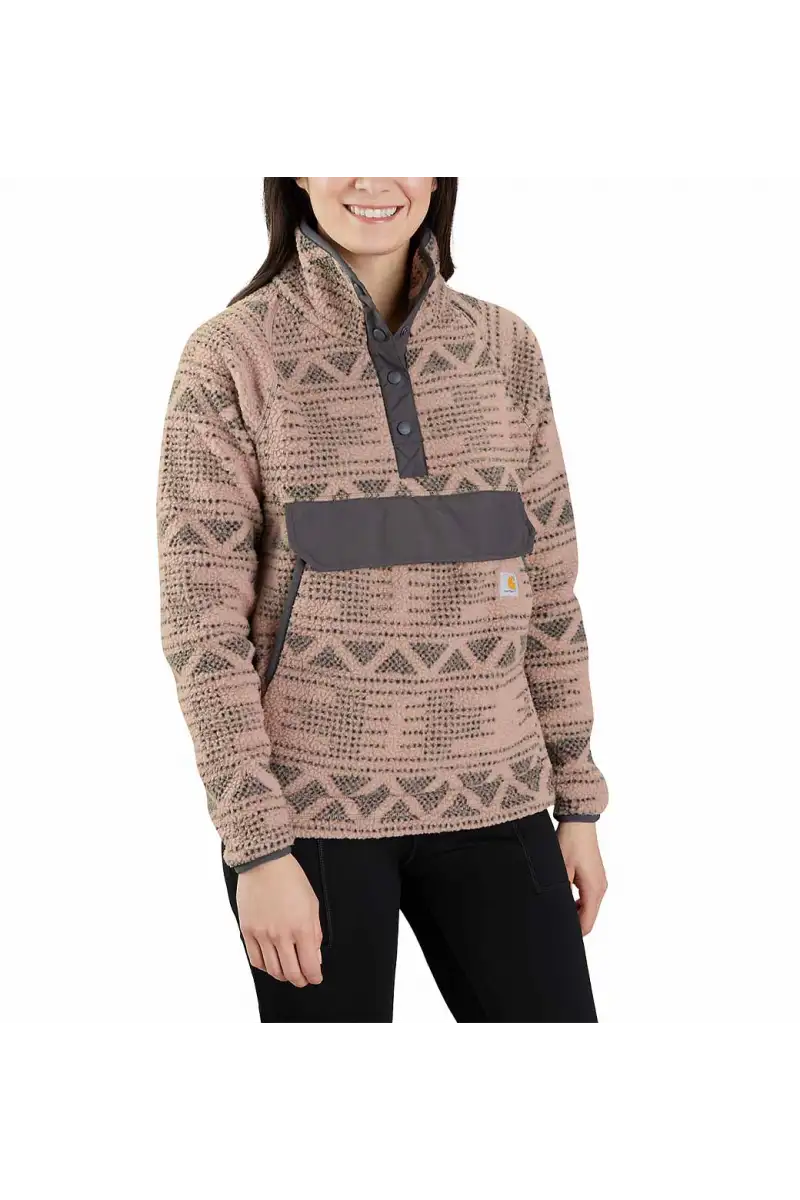 Polar Carhartt Flc Pullover Warm Taupe Geo Aztec